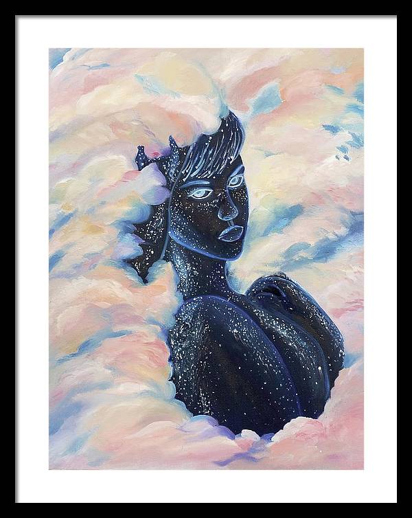 Woman In The Clouds - Framed Print