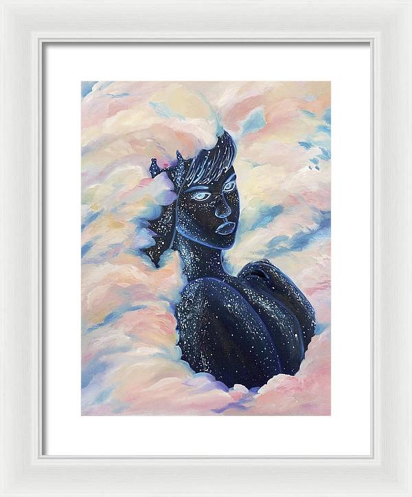 Woman In The Clouds - Framed Print