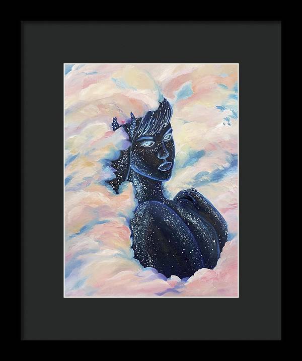 Woman In The Clouds - Framed Print