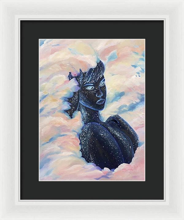 Woman In The Clouds - Framed Print