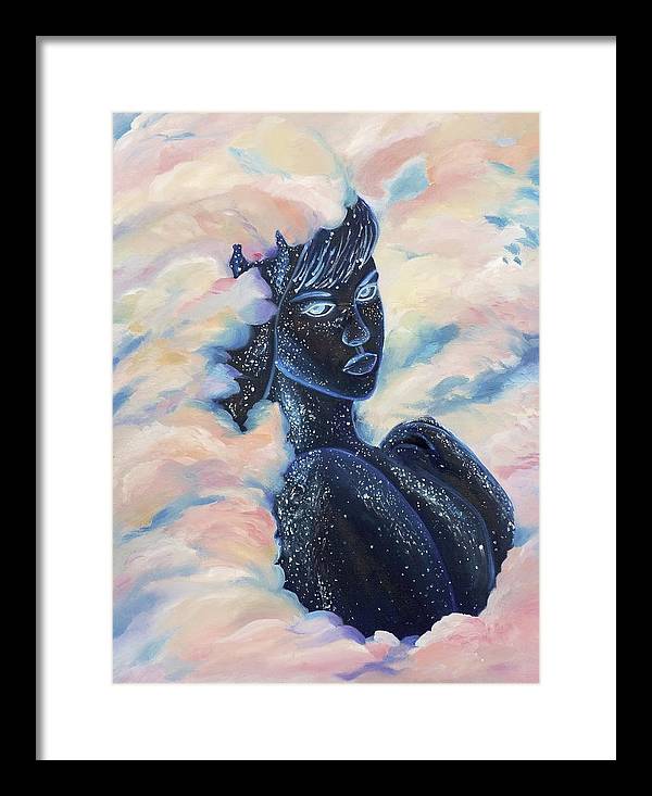 Woman In The Clouds - Framed Print