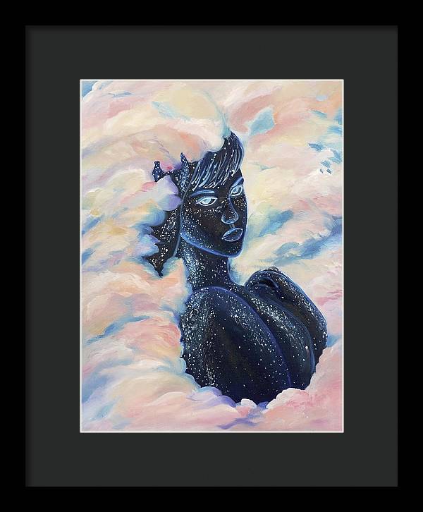 Woman In The Clouds - Framed Print