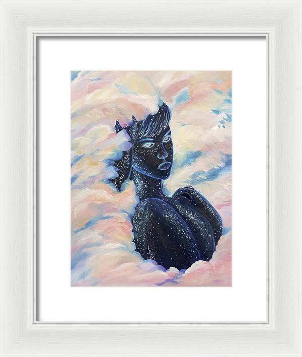 Woman In The Clouds - Framed Print