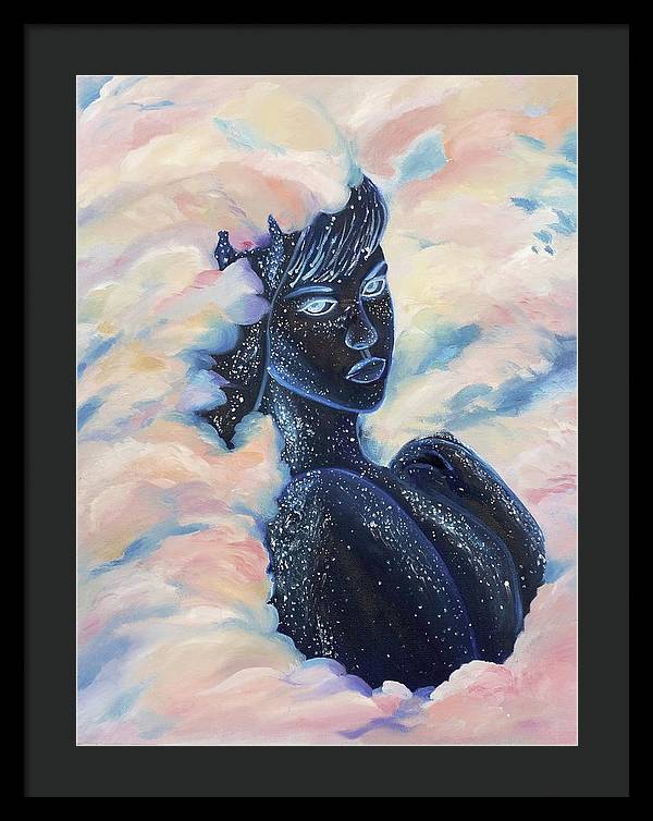 Woman In The Clouds - Framed Print