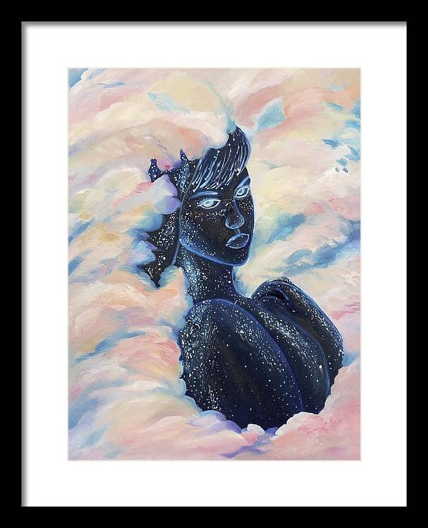 Woman In The Clouds - Framed Print