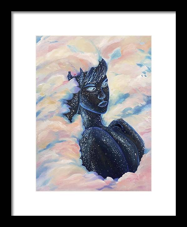 Woman In The Clouds - Framed Print