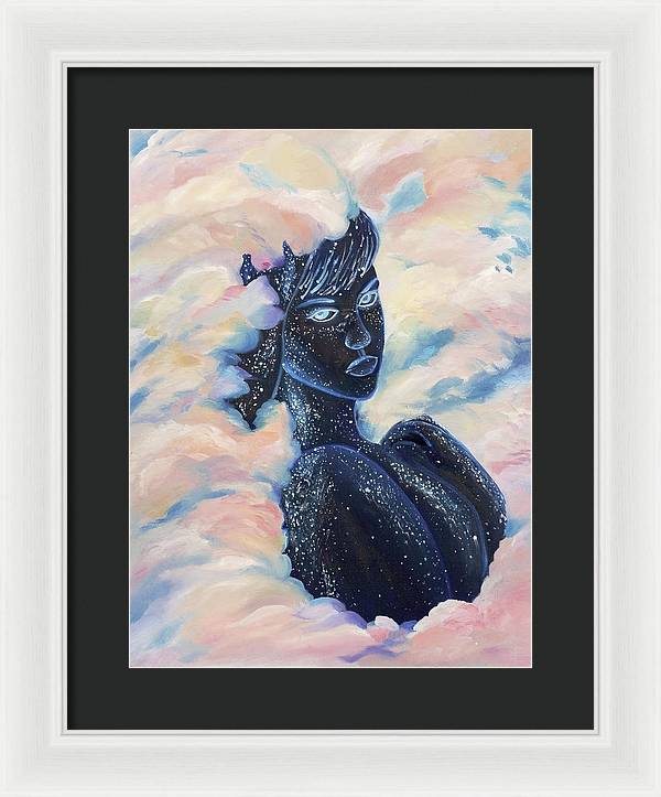 Woman In The Clouds - Framed Print