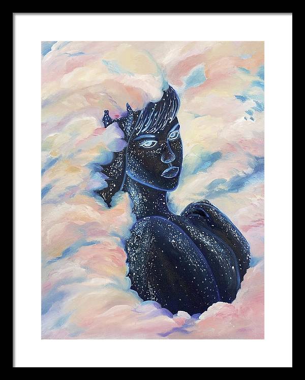 Woman In The Clouds - Framed Print
