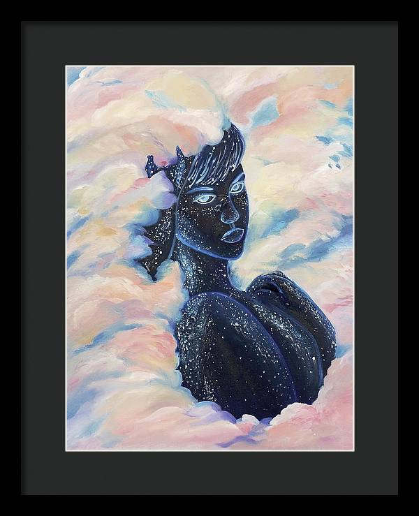 Woman In The Clouds - Framed Print